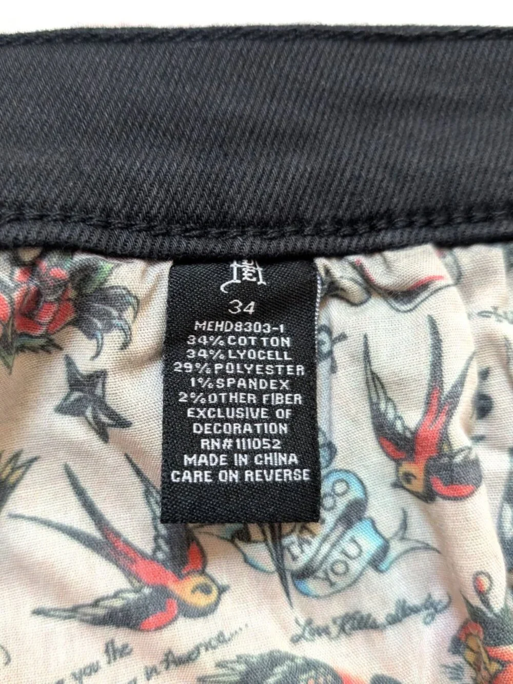 Ed Hardy Men’s 34 Black Dragon Embroidered Stacked Bootcut Jeans NWT Y2K
